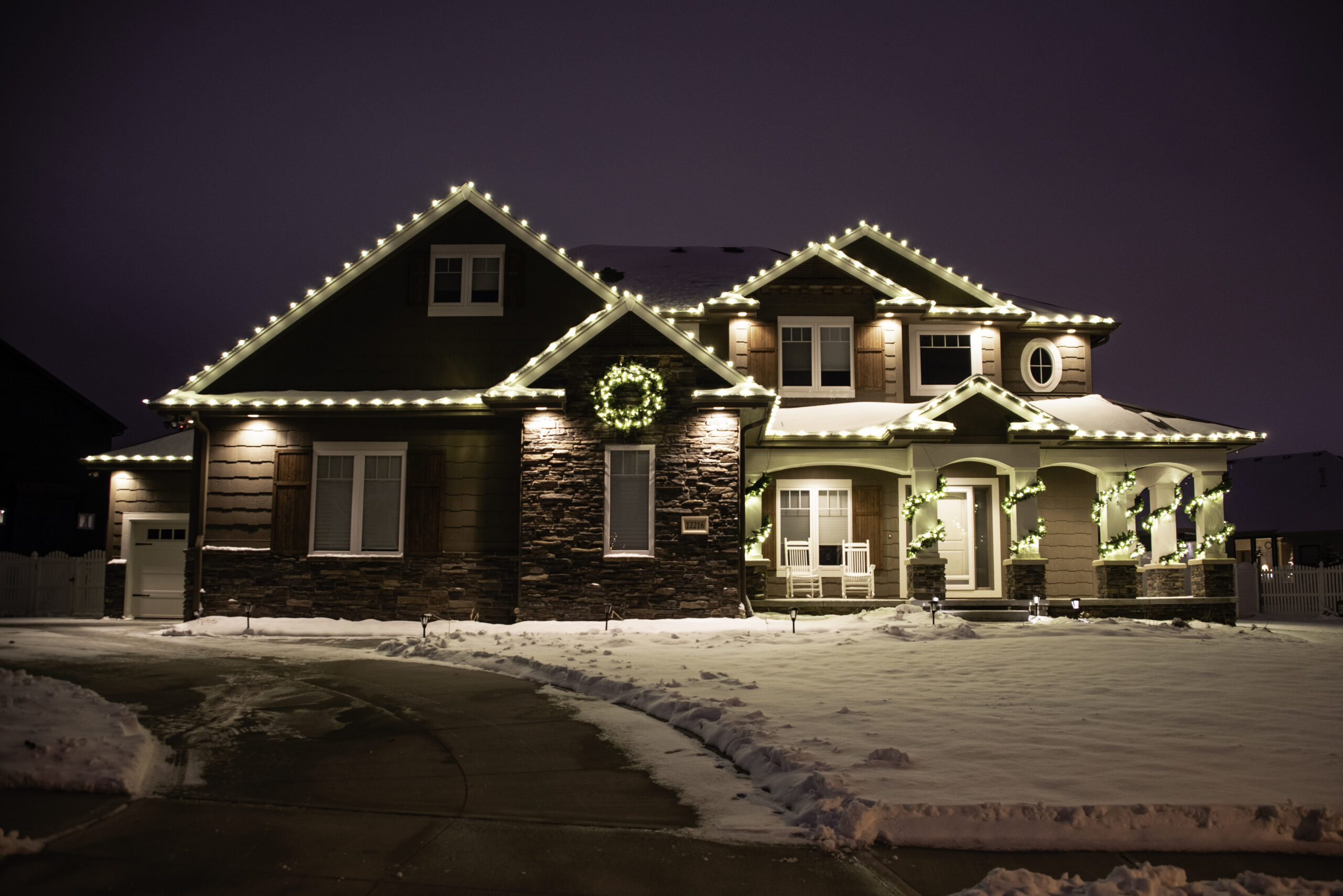 Reliable Christmas lights installation services near me in South Puget Sound by Laddermen Home Services.